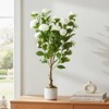 2.8FT Artificial Camellia Tree with White Flowers, Faux Plant in Pot for Home Office Decor - 4 of 4