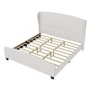 Kumasinova Queen/King Size Bed Frame with 51" Upholstered Headboard,Luxe Linen Platform Bed Frame Queen/King Size,Wingback Bed Frames for Kids&Teens - 3 of 4
