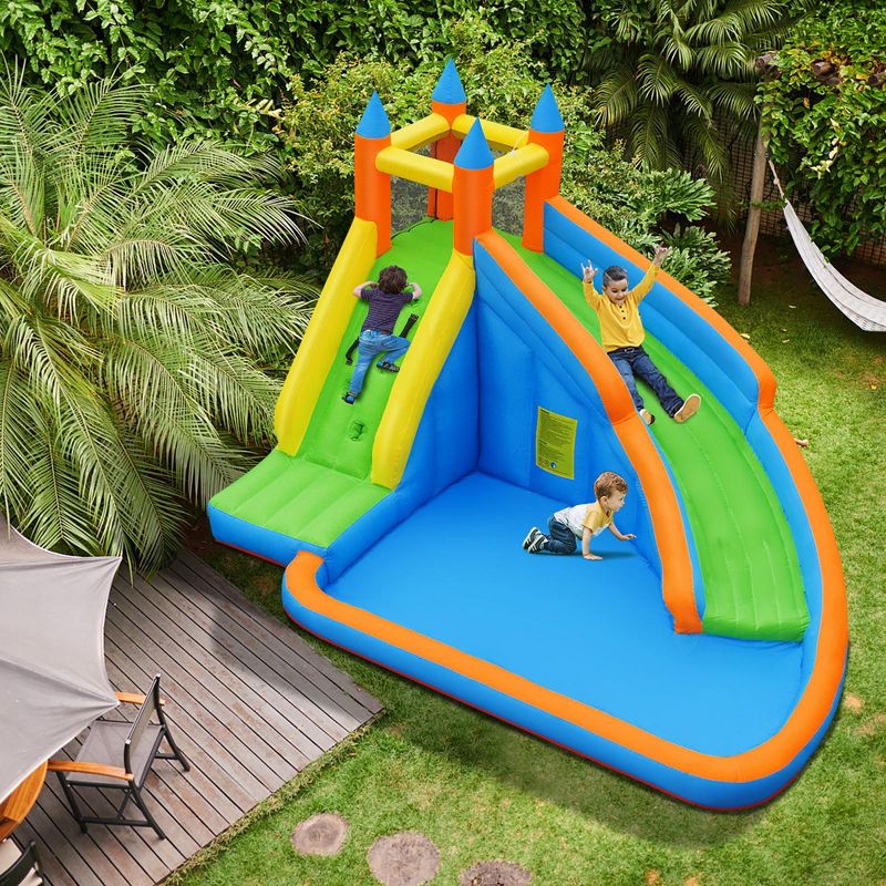Costway Inflatable Water Slide Mighty Bounce House Jumper Castle W/ 480W Blower, 3 of 10