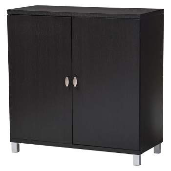Marcy Modern and Contemporary Wood Entryway Storage Sideboard Cabinet - Dark Brown - Baxton Studio