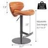 NicBex Swivel Adjustable Height Bar Stools,Modern Bar Chair with Stainless Steel Base and Footrest for Home Kitchen Counter,Orange - 3 of 4