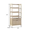 TOAOTBNBO Traditional Open Bookcase with Storage Drawer, Standing Bookshelves with Warp-resistant Material Spacious Office Display Shelf, Light Brown - 3 of 4