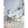 Okak Makeup Vanity with Openable Mirror, Vanity Desk with 4 Drawers & 1 Cabinet & Shelves, Rattan Dressing Table for Bedroom - 4 of 4