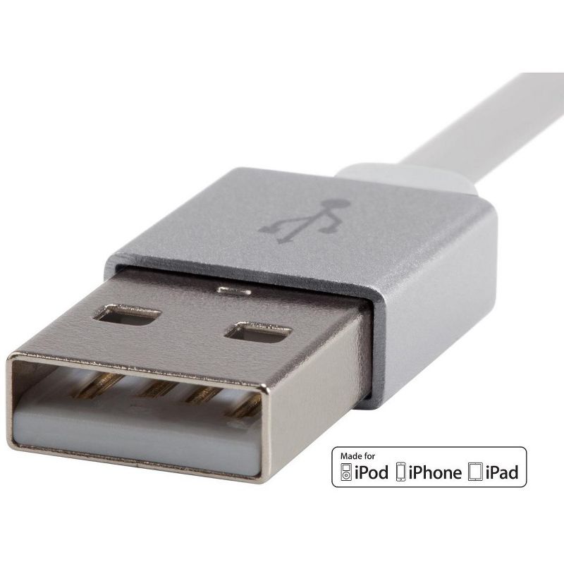 Monoprice Apple MFi Certified Flat Lightning to USB Charge & Sync Cable - 3 Feet - White | iPhone X, 8, 8 Plus, 7, 7 Plus, 6, 6 Plus, 5S - Cabernet, 4 of 7