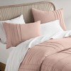3Pcs Comforter set Pinch Pleat Comforter for All Seasons, Grid Pattern Lightweight Bedding Set, Solid Chic Vintage Style Farmhouse Bed Comforter Sets - 3 of 4