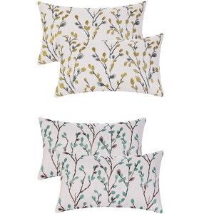 Unique Bargains Floral Pattern Decoration Pillow Cases for All Seasons 4 Pcs - 1 of 4