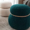 Okak Cute Ottoman Bench Snowman Stool with Plush Cushion  Footrest Stool for Couch, Living Room, Entryway, Bedroom, End of Bed, Blackish Green - 2 of 3