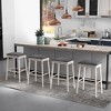 Tangkula 29" Bar Stool Set of 2 w/ Padded Seat Cushions Rubber Wood Legs Upholstered - 3 of 4