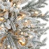 Nearly Natural 57-in Flocked Fraser Fir Artificial Christmas Tree with 300 Warm White Lights and 967 Bendable Branches in Tower Planter, Green/Red - 3 of 4