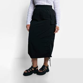 Rebdolls Women's Carter Nylon Drawstring Midi Bodycon Skirt