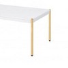 Royal Hampton Coffee Table with Metal Tube Legs, White and Gold - 4 of 4