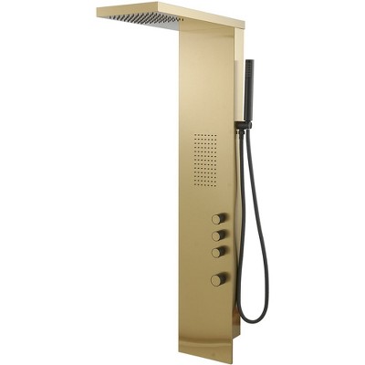 BWE 1 jet rain shower tower shower panel system with rain waterfall shower head and shower wand