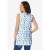 Woman Within Perfect Printed Sleeveless Shirred V-Neck Tunic - 3 of 4