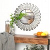 LuxenHome 22.44" Round Rustic Metal Windmill Wall Mirror Silver - 4 of 4