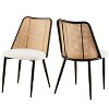 CAVINAS Modern Rattan Dining Chairs, Upholstered Kitchen Chair with Metal Frame and Open-Weave Backrest - 2 of 4