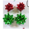 Roman 1.75 In Red/Green Bow Earrings Christmas Seasonal Holiday Jewelry , Push Back Closure (2PC) - 3 of 3