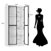 FONTOI Freestanding Storage Cabinet with Glass Doors, Display Case with 4-Tier Storage Shelves for Kitchen, Collectibles White, 15.7"*68.3"*29.9" - 3 of 4
