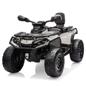 Jojoka 4 Wheel Kids ATV, Bombardier Licensed 4WD Electric ATV, 12V Ride On Toy Car w/4X200W Motors, 2-Seater - 1 of 4