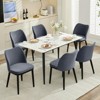 Dining Chairs Set of 4: Upholstered Fabric Dining Room Side Chairs, Chair for Dining Table with Padded Seat and Wood Legs - 2 of 4
