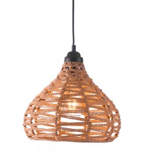 Zuo Modern Nezz Ceiling Lamp, Natural Teardrop Woven Shade 12"H x 11.8"W x 11.8"D - 1 of 4