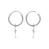 Saint Roman Graceful Cross Hoop Earrings - Sterling Silver, Lightweight, Elegant Design with Secure Clip Closure for Everyday Wear - 3 of 3