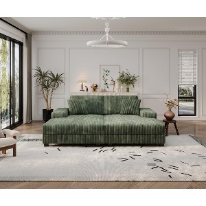 VASIP Convertible Oversized Double Lounge Chair - Fluffy Corduroy Fabric, Combination Design，Modern Sleeper Sofa Chair，for Living Room，Apartment - 1 of 4