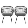 SKRAN 2-Piece Rattan Dining Chairs with Water-Resistant Cushions and Sturdy Frame, Outdoor Wicker Patio Seating for Kitchen Patio Deck - 4 of 4