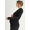 Hello Miz Women's Ribbed Scoop Neck Long Sleeve Maternity Top - 2 of 3