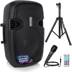 Pyle Bluetooth PA Speaker System with Speaker Stand 15” Subwoofer