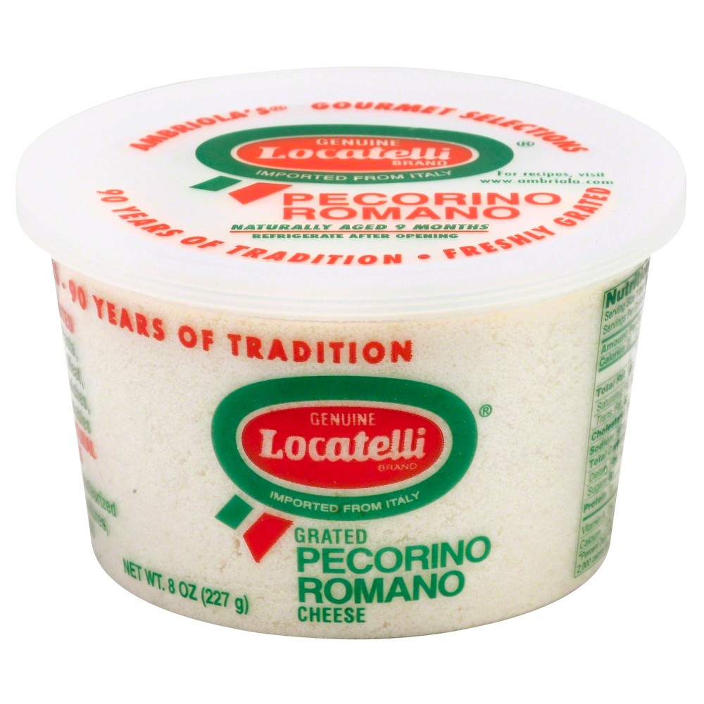 AMBRIOLA'S, GENUINE LOCATELLI, GRATED PECORINO ROMANO CHEESE