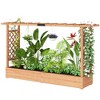 Outsunny Raised Garden Bed with Trellis, Wooden Planter Box with Hanging Roof, Drainage Holes for Vegetables Herbs and Flowers, 78.7" x 17.3" x 44.7" - 4 of 4