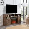 Aukfa Modern Farmhouse TV Stand with 23" Fireplace, Fits TVs up to 65", Barn Door Cabinets & Open Shelves - 4 of 4
