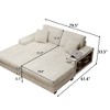 GDFStudio Vaughan Modern Corduroy 2-Seat Oversize Recliner Lounge Sofa with Arm Storage Cabinet - 3 of 4