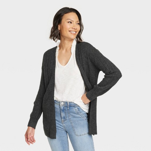 Knox Target Heather Cable - : M Pointelle Rose™ Gray Women\'s Cardigan