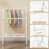 Bamboo baby clothes hanger with storage rack and double pole, lightweight, sturdy, sustainable and foldable, odorless - 4 of 4