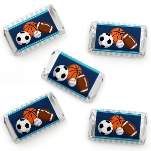 Big Dot of Happiness Go, Fight, Win - Sports - Mini Candy Bar Wrapper Stickers - Baby Shower or Birthday Party Small Favors - 40 Count - 1 of 4