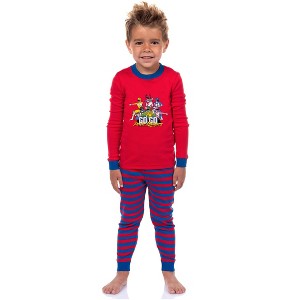 Power Rangers Boys' Classic Team Ranger Character 2 Piece Tight Fit Sleep Pajama Set Red - 1 of 4
