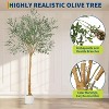 Artificial Olive Tree - with 1,180 Lifelike Leaves & Fruits, Hand-Painted Trunk & Weighted Cement Planter, UV Resistant Faux Tree for Home Office - 4 of 4