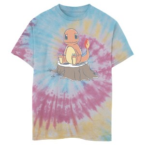 Boy's Pokemon Charmander on Tree Stump T-Shirt - 1 of 4