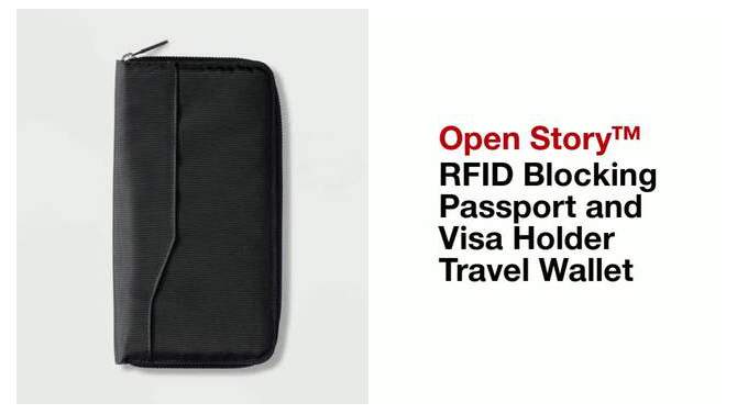 RFID Blocking Passport and Visa Holder Travel Wallet - Open Story™, 2 of 5, play video