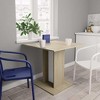 vidaXL Dining Table White and Sonoma Oak 31.5"x31.5"x29.5" Chipboard - 2 of 4