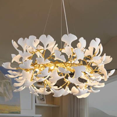 21-47”Ceramic Leaf Chandeliers