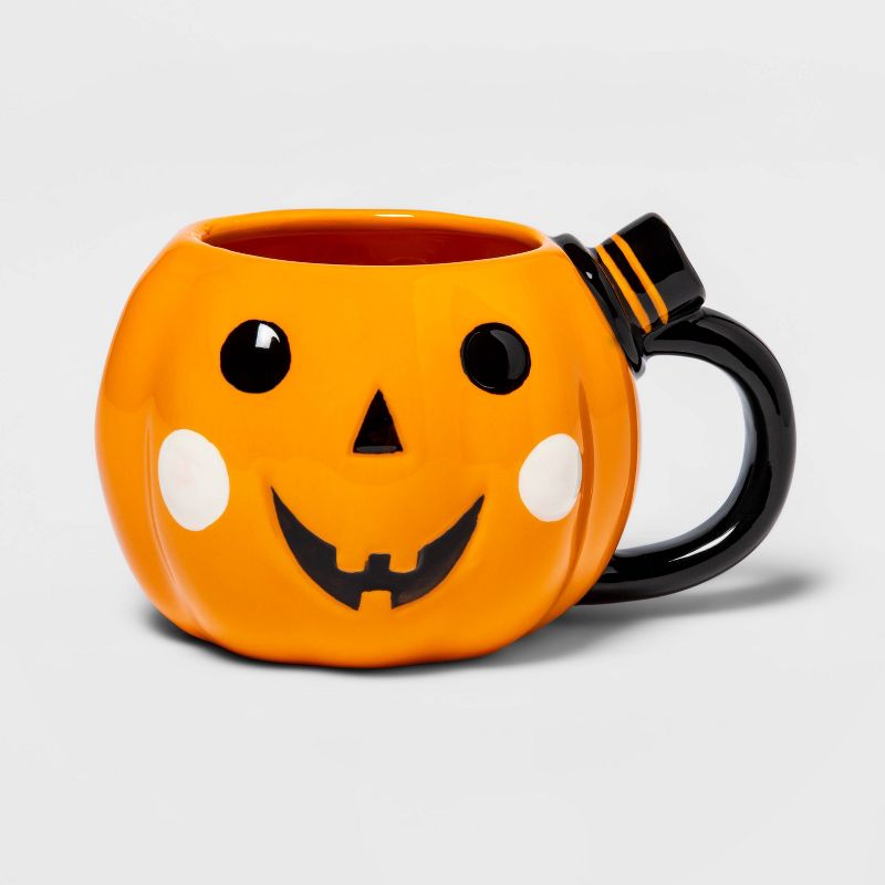 10oz Halloween Stoneware Pumpkin Figural Mug - Hyde &#38; EEK! Boutique&#8482;, 1 of 6