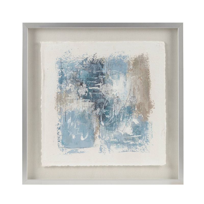 Ashlar Hand Painted Abstract Framed Glass and Matted Wall Art Blue - Madison Park, 1 of 9
