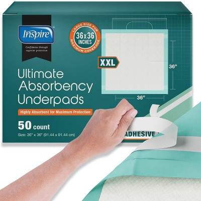 Inspire Extra Large Super Absorbent Disposable Bed Pads for Incontinence Ultra Thick and Absorbent Incontinence Bed Pads