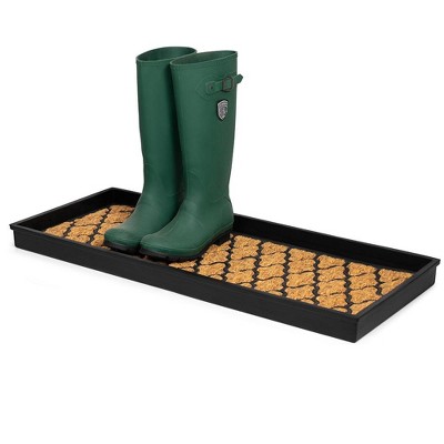 All Weather Boot Tray - Large Water Resistant Plastic Utility Shoe Mat for  Indoor and Outdoor Use in All Seasons by Stalwart (Black) 