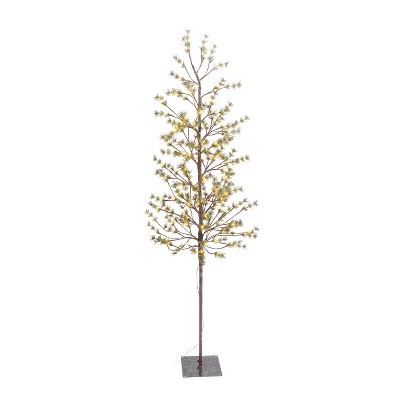 Everlasting Glow 82.67-Inch Tall Electric Icy Pine Tree with 140 Warm White LED Lights