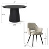 5-Piece Modern Dining Set ,46" Wood  Round Dining Table & Armrerst Dining Chairs with Comfy Paded for Dining Room-Tanpinhause - 4 of 4