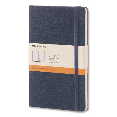 Moleskin Classic Collection Hard Cover Notebook - Sapphire Blue Cover - 8.25" x 5" - 240 Sheets