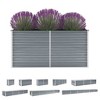 vidaXL Raised Garden Bed Galvanized Steel Outdoor Planter Gray - 4 of 4